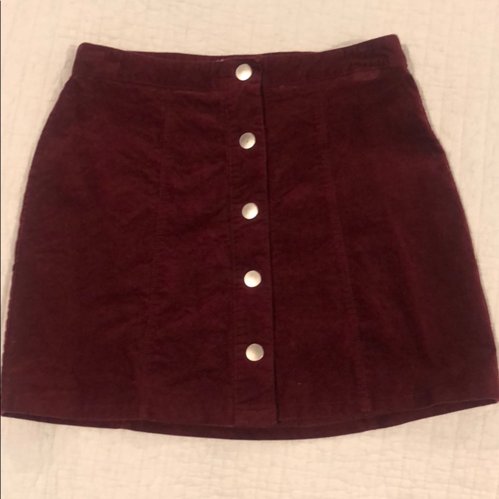 maroon corduroy skirt